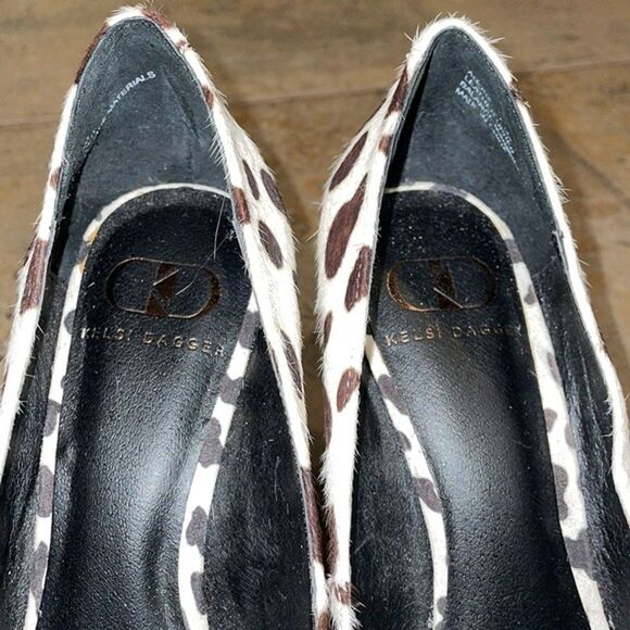 Kelsi Dagger Adore Leather Cowhide Sculpted Wedge Heel Pumps Shoes Womens 7.5M - Picture 6 of 12